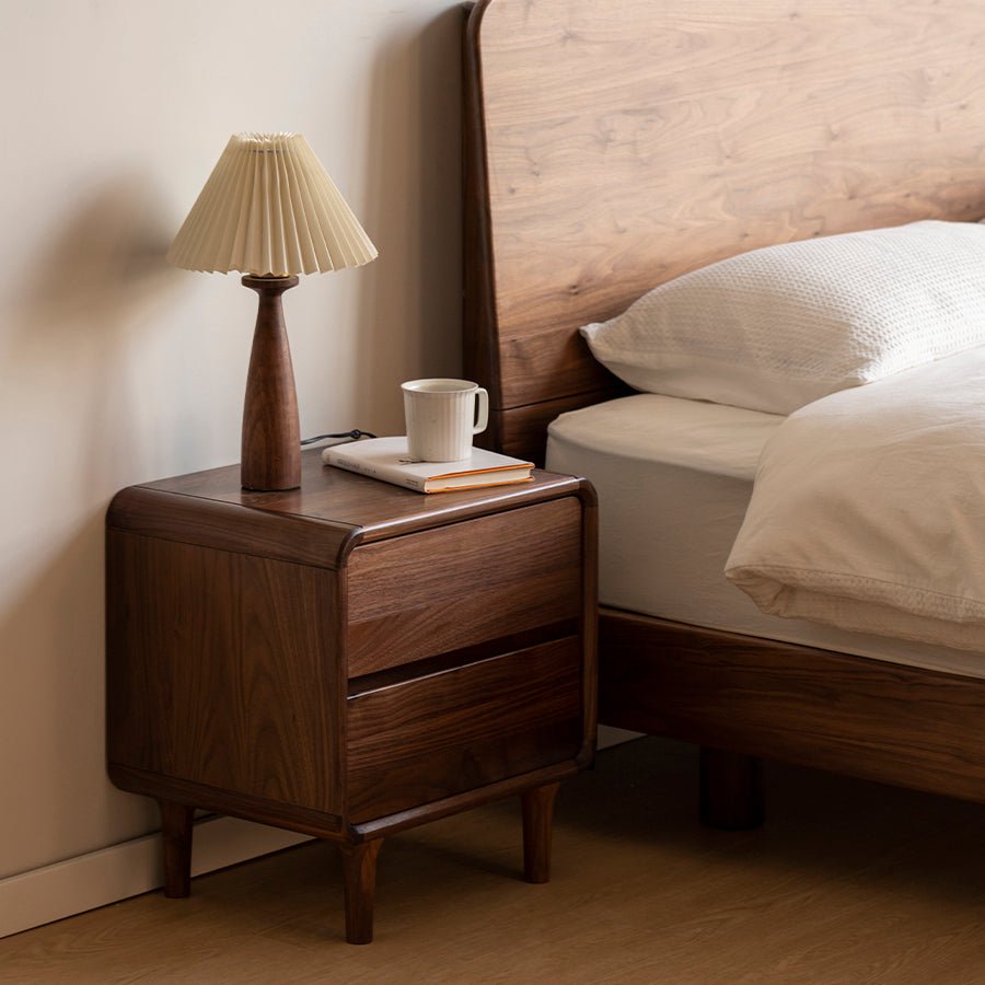 Dover Natural Solid Walnut Bedside Table | Oak Furniture Store