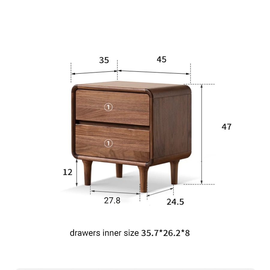 Dover Natural Solid Walnut Bedside Table | Oak Furniture Store