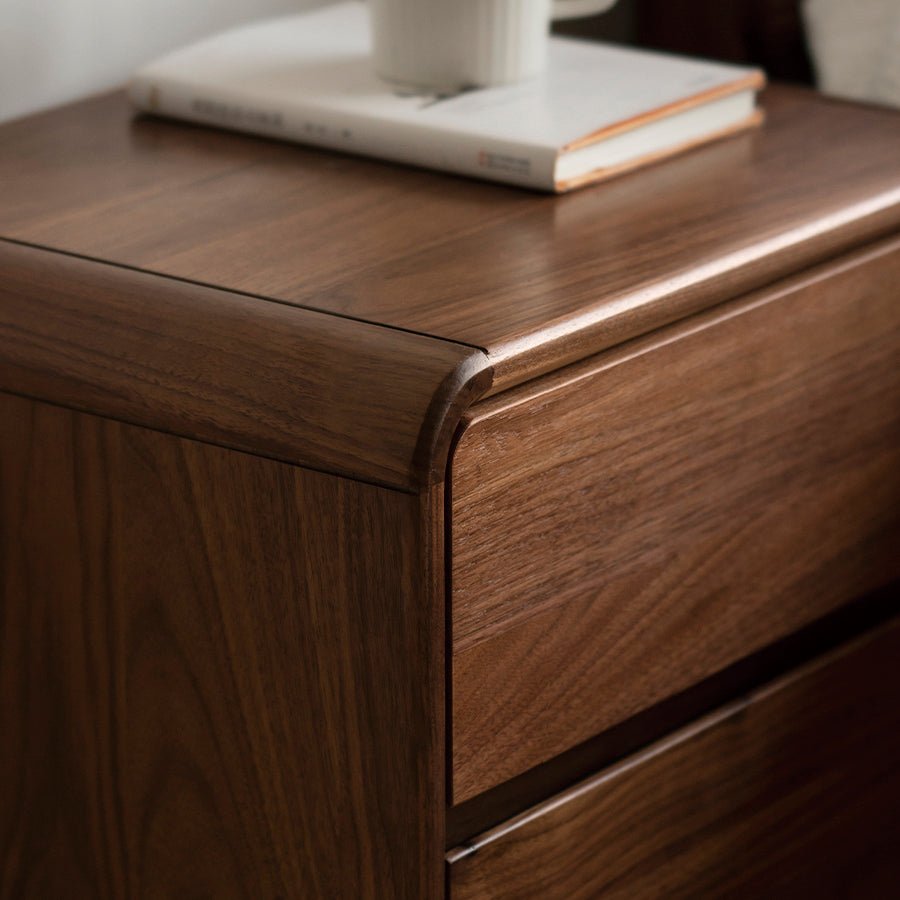 Dover Natural Solid Walnut Bedside Table | Oak Furniture Store