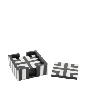 Ebony & Ivory Coaster Set LATK56182 - Oak Furniture Store