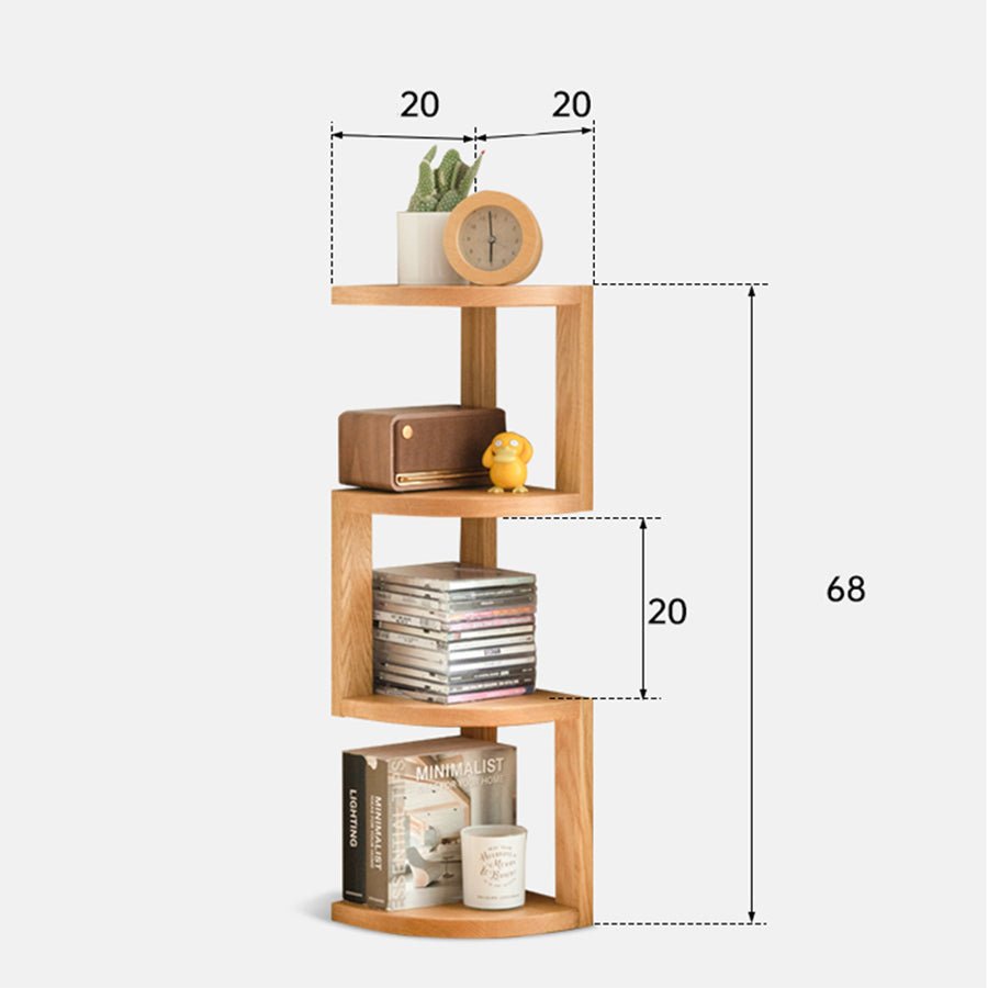 Elle Natural Solid Oak Desktop Corner Shelf | Oak Furniture Store