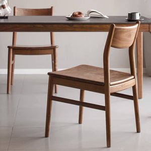 Elze Natural Solid Walnut Dining Chair - Oak Furniture Store