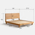 Endrinal Natural Solid Oak Bed Frame with Adjustable Headboard