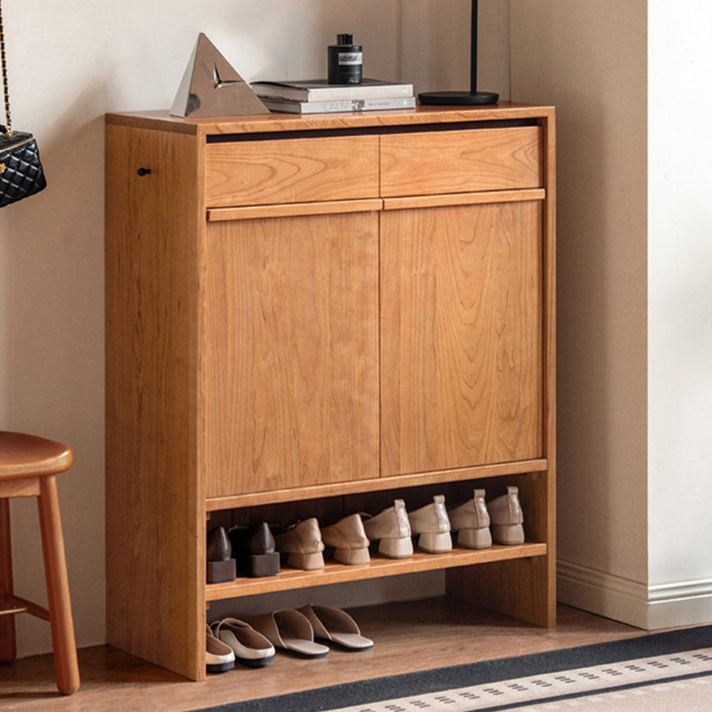 Enna Natural Solid Cherry Shoe Cabinet