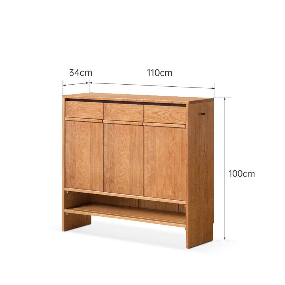 Enna Natural Solid Cherry Shoe Cabinet