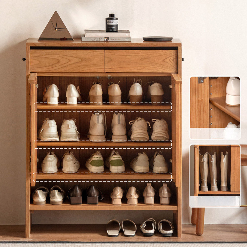 Enna Natural Solid Cherry Shoe Cabinet