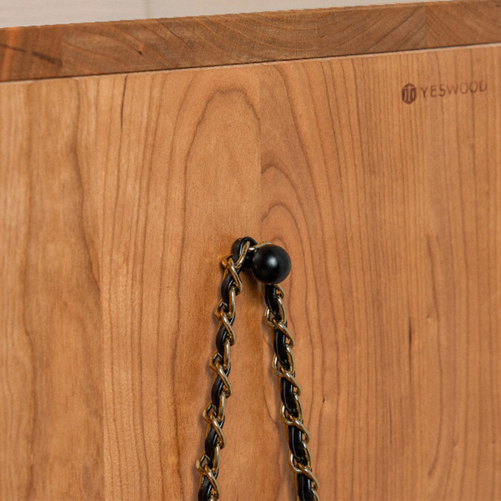 Enna Natural Solid Cherry Shoe Cabinet