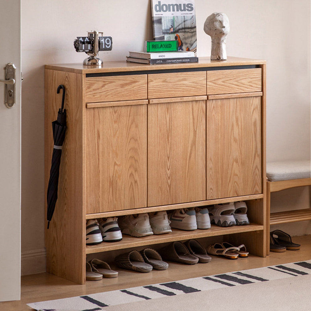 Enna Natural Solid Oak Shoe Cabinet