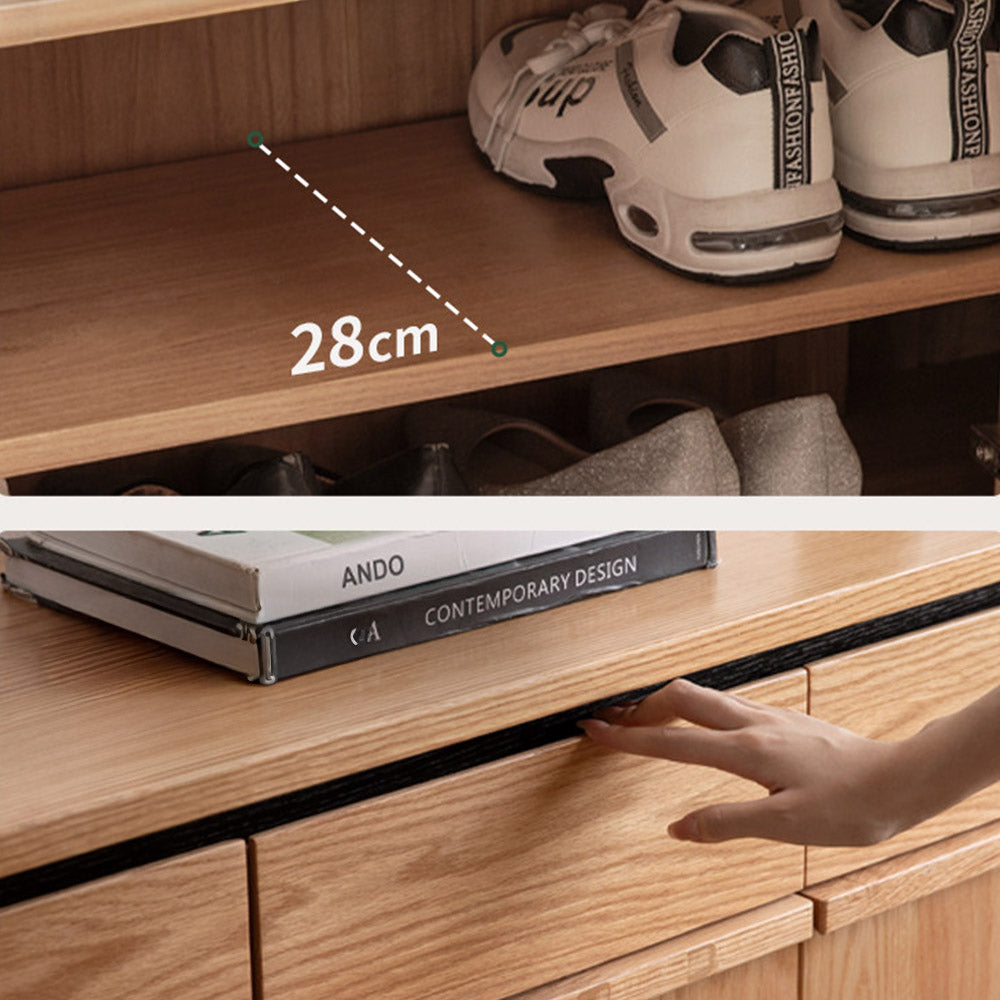Enna Natural Solid Oak Shoe Cabinet