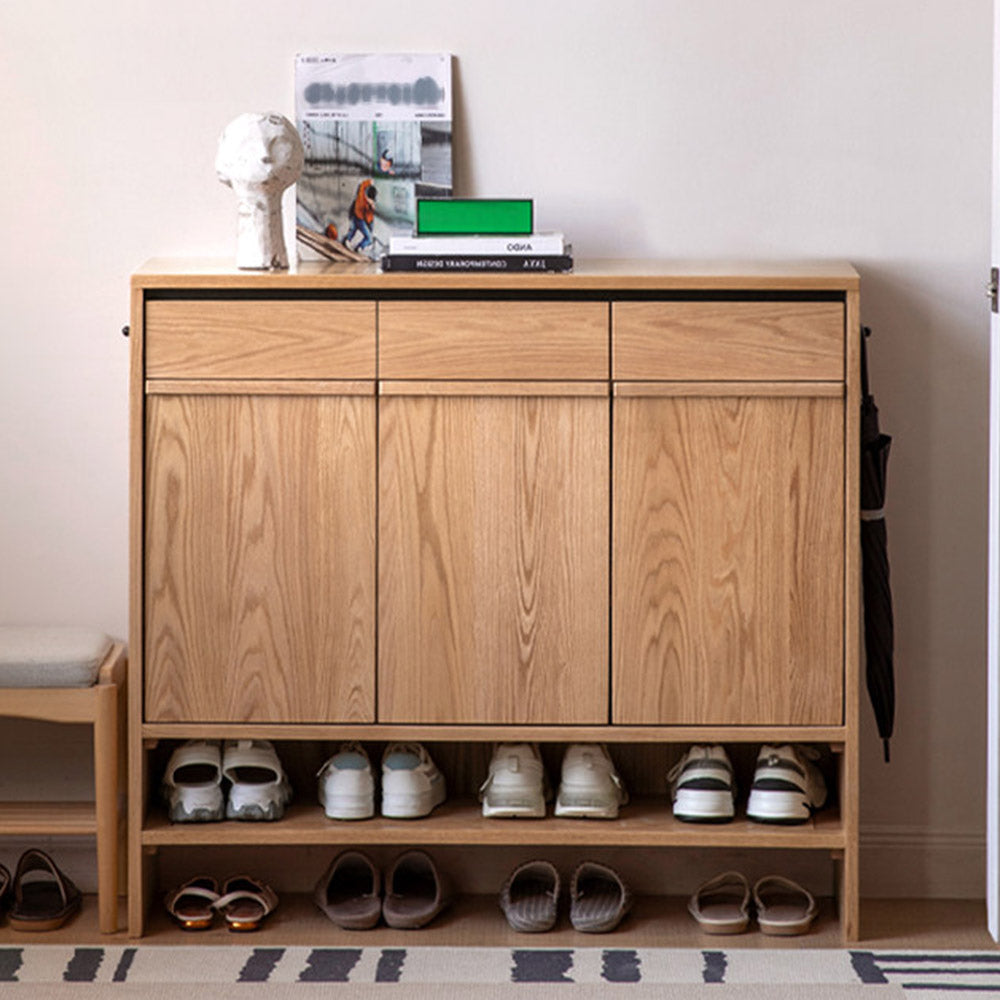 Enna Natural Solid Oak Shoe Cabinet