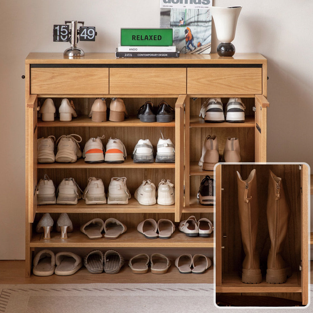 Enna Natural Solid Oak Shoe Cabinet