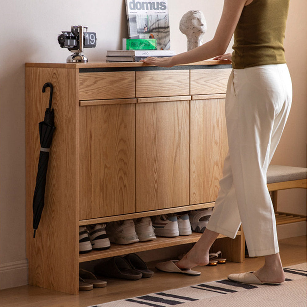 Enna Natural Solid Oak Shoe Cabinet