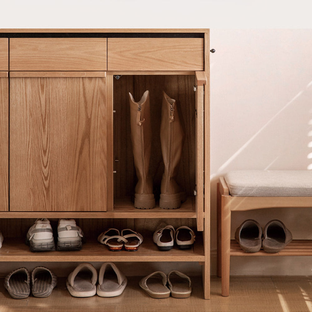 Enna Natural Solid Oak Shoe Cabinet