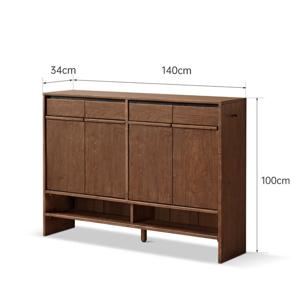 Enna Natural Solid Walnut Shoe Cabinet