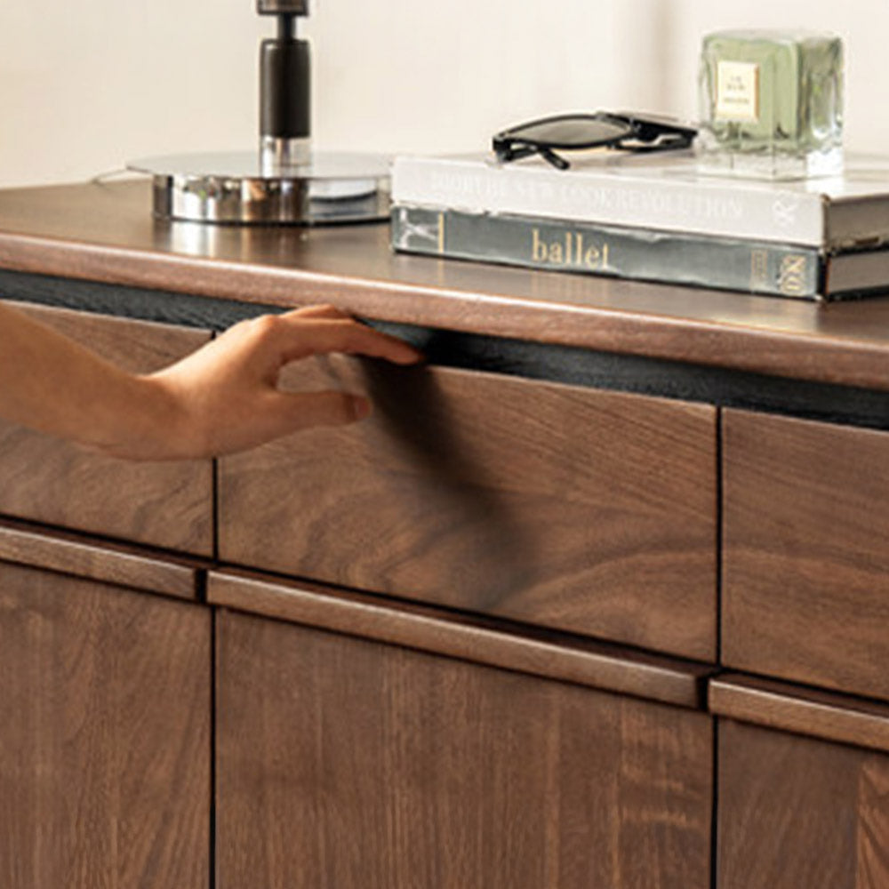 Enna Natural Solid Walnut Shoe Cabinet