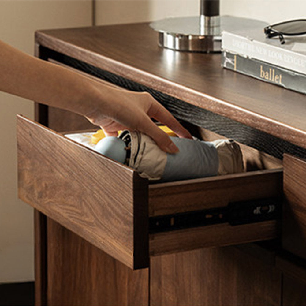 Enna Natural Solid Walnut Shoe Cabinet