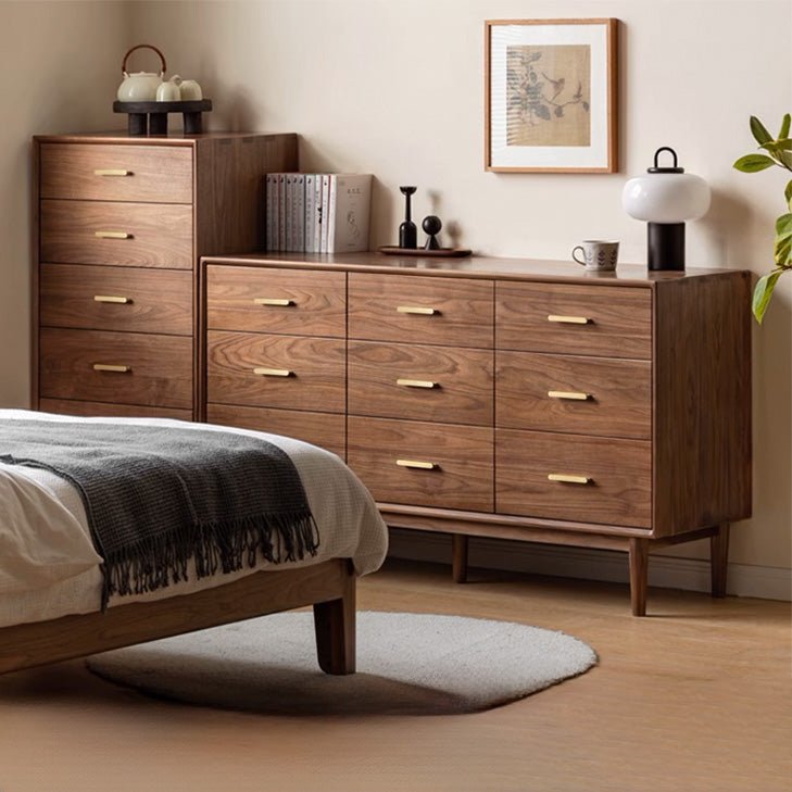 Fenton Solid Walnut Chest of Drawers - Oak Furniture Store