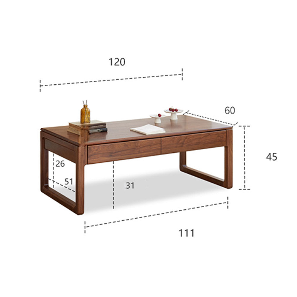 Formello Natural Solid Walnut Coffee Table