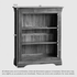 French Rustic Solid Oak Small Bookcase