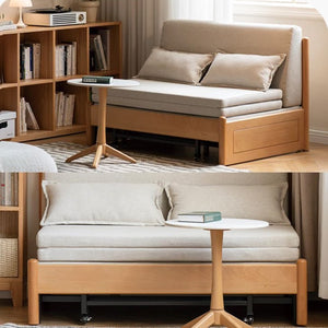 Futtsu Natural Solid Beech Sofa Bed - Oak Furniture Store