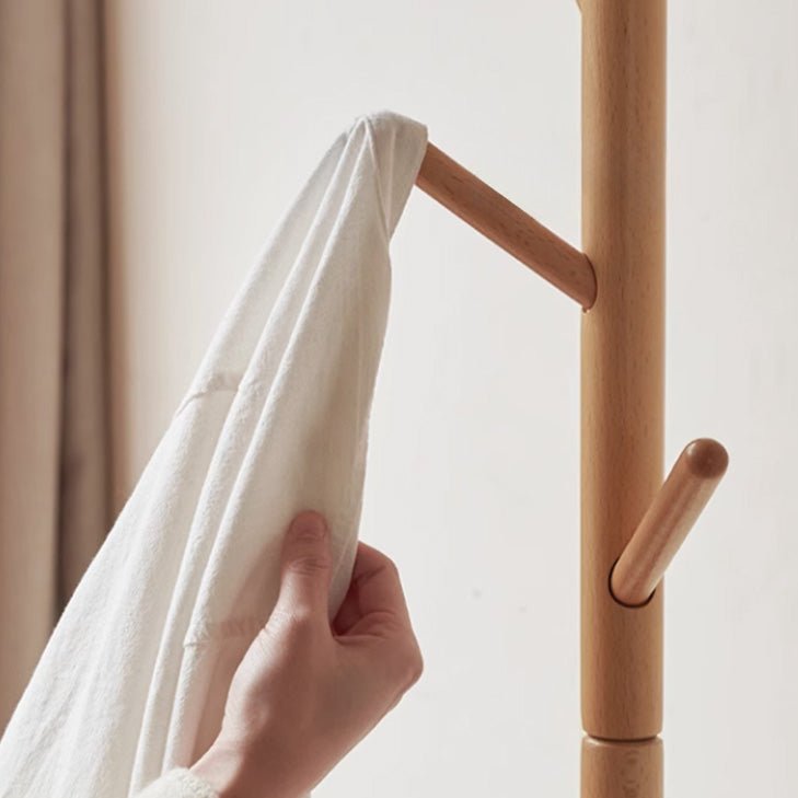 Geilo Natural Solid Wood Hallway Coat Rack - Oak Furniture Store