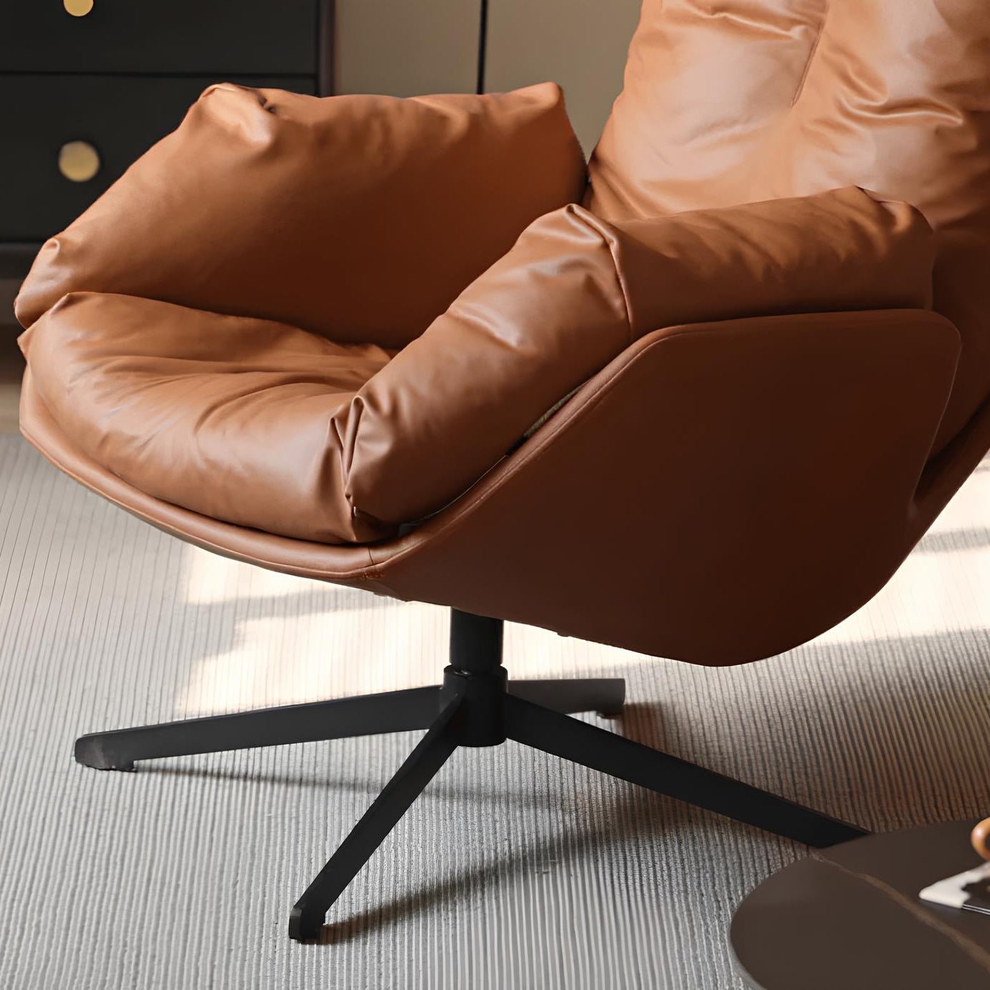 Genner Luxe Silicone Leather Swivel Leisure Chair Sofa - Oak Furniture Store