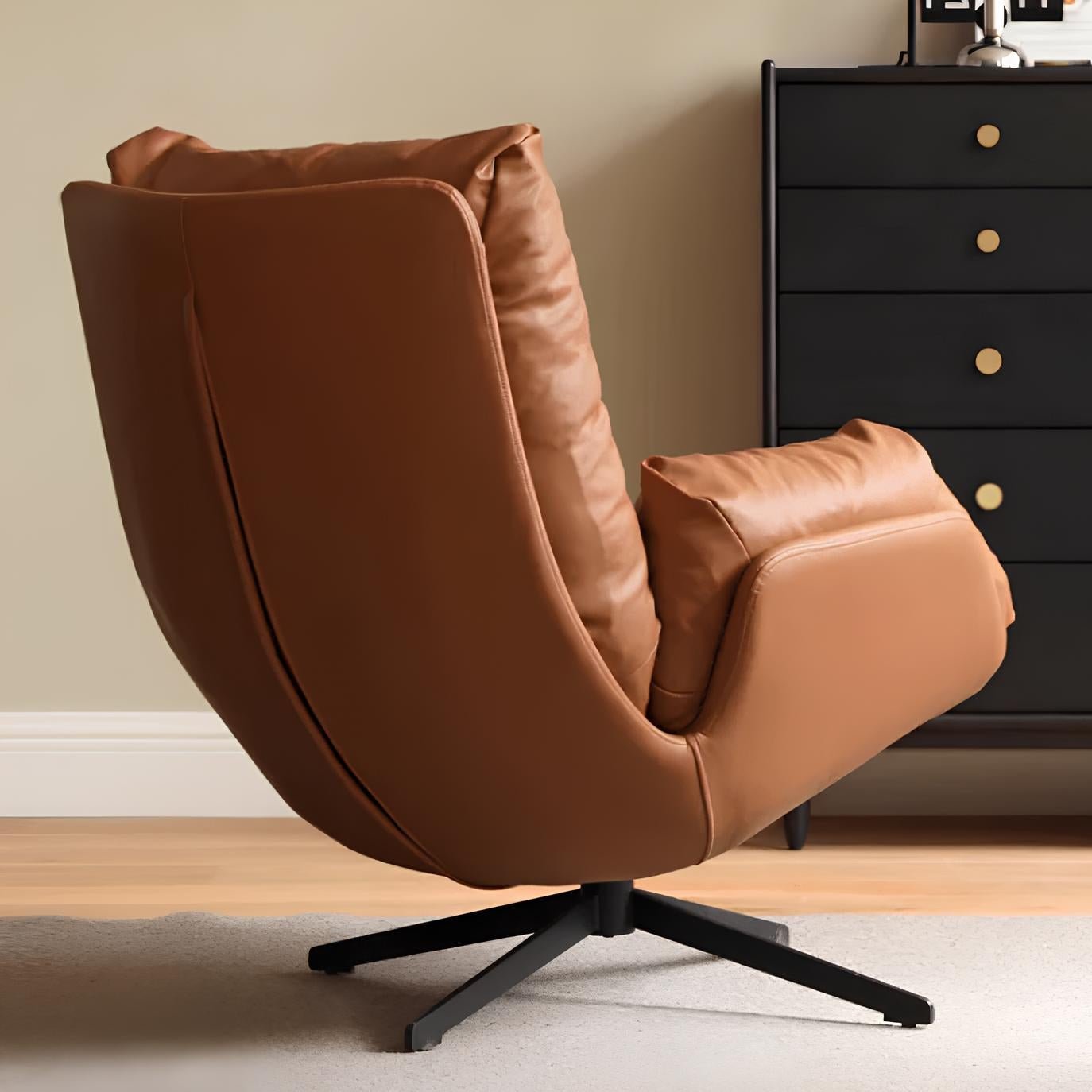 Genner Luxe Silicone Leather Swivel Leisure Chair Sofa - Oak Furniture Store