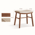 Graz solid walnut dressing stool dimension image with cream cushion, 47cm width, 37cm depth and 45.5cm height