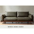 Hamburg Black Walnut Genuine Leather Sofa