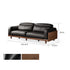 Hamburg Black Walnut Genuine Leather Sofa with Adjustable Headrest