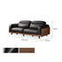 Hamburg Black Walnut Genuine Leather Sofa with Adjustable Headrest