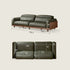 Hamburg Black Walnut Genuine Leather Sofa with Adjustable Headrest
