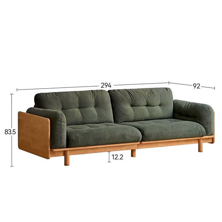 Hamburg Design Natural Solid Rubberwood Sofa - Oak Furniture Store