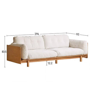 Hamburg Design Natural Solid Rubberwood Sofa - Oak Furniture Store & Sofas