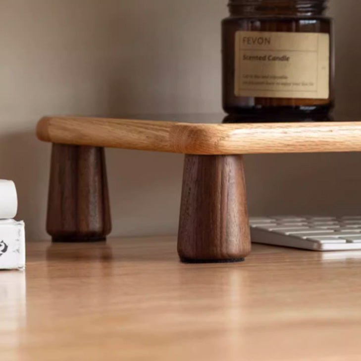 Hanko Solid Oak Desk Monitor Shelve - Oak Furniture Store