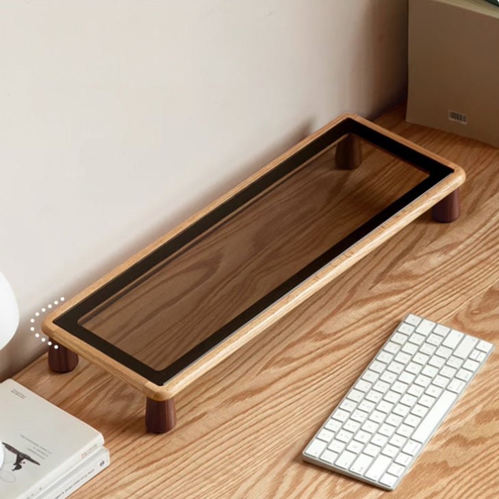 Hanko Solid Oak Desk Monitor Shelve - Oak Furniture Store