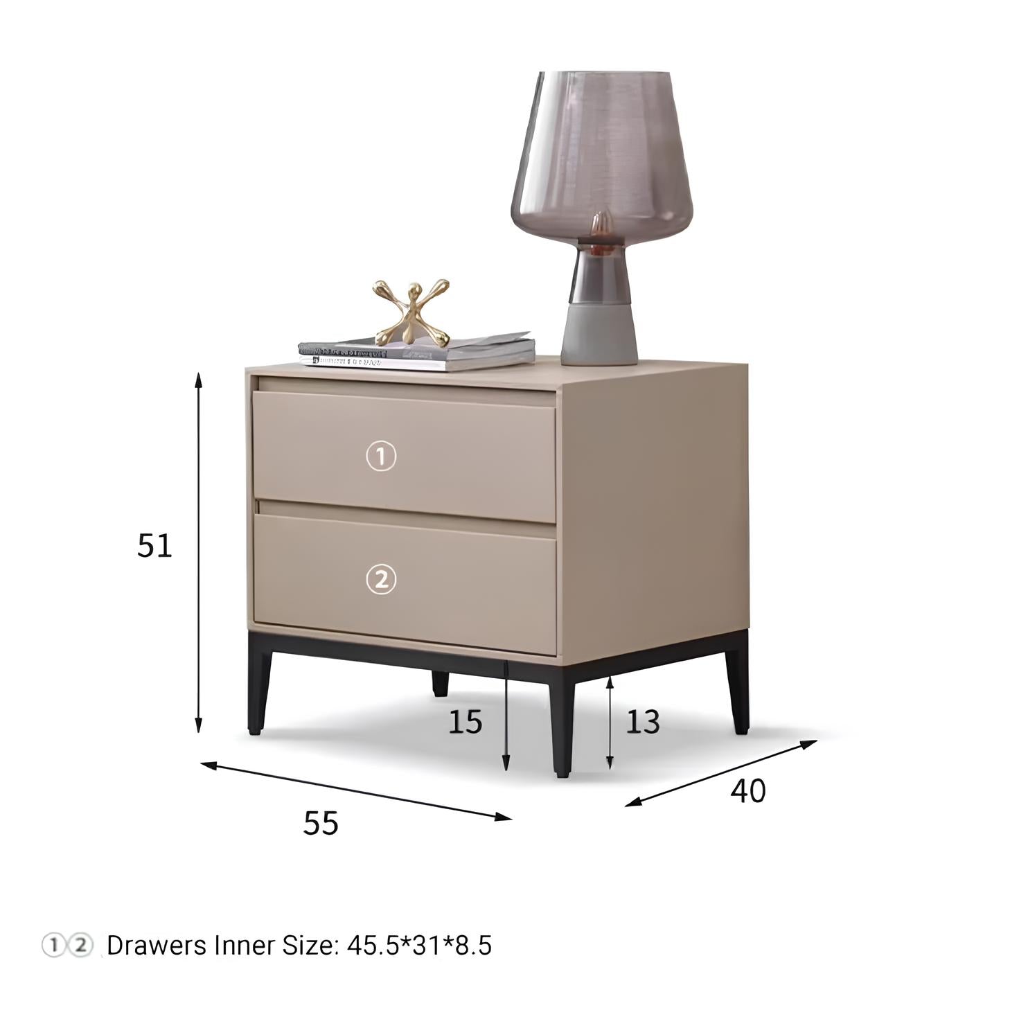 Helsingborg Natural Solid Wood Large Bedside Table