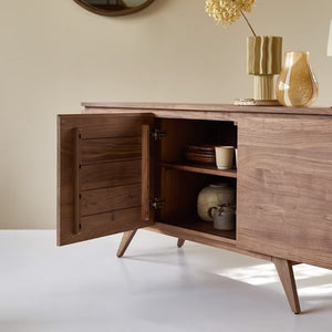 Hessen Natural Solid Walnut Large Sideboard - Oak Furniture Store