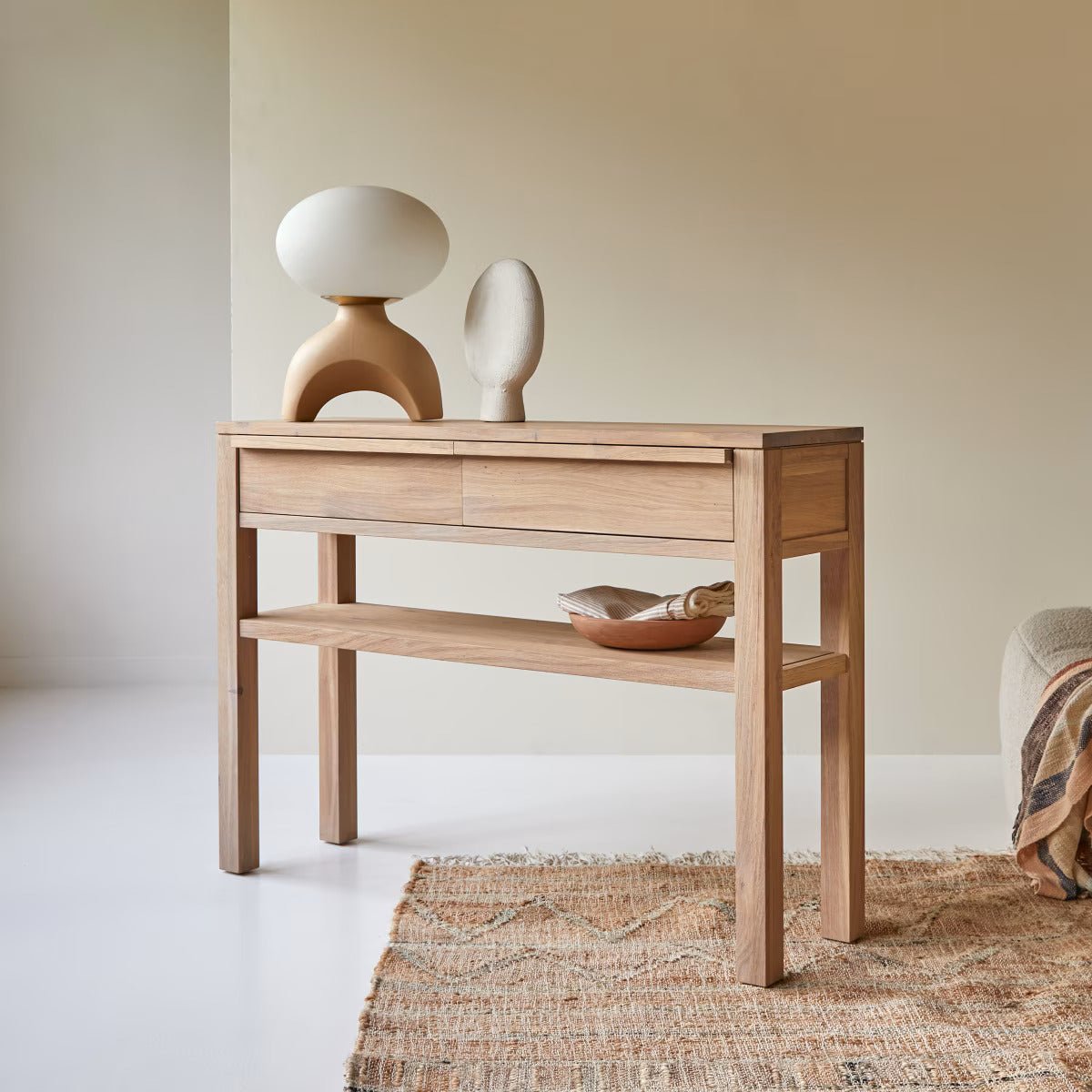 Holm Solid Oak Console Table - Oak Furniture Store