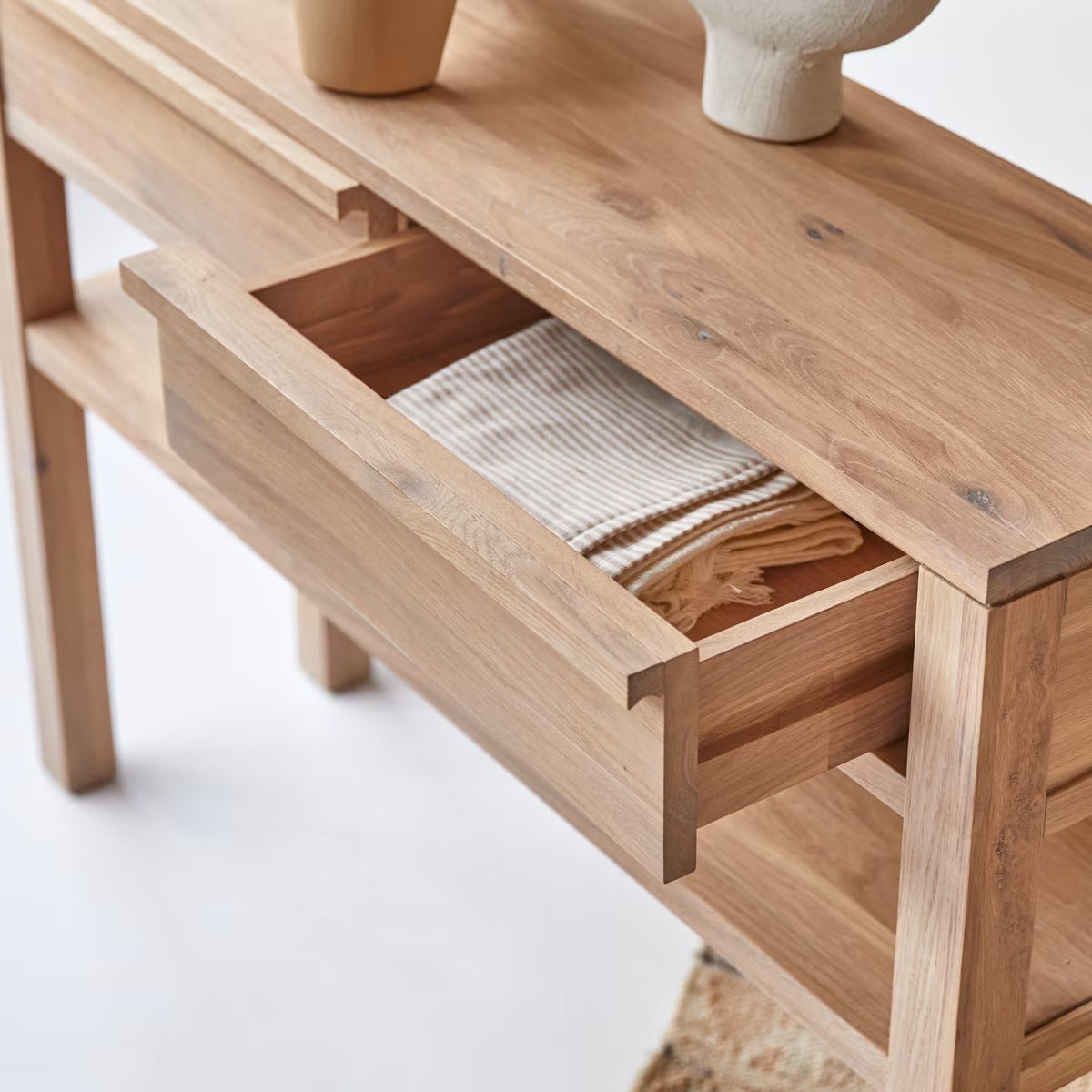 Holm Solid Oak Console Table - Oak Furniture Store