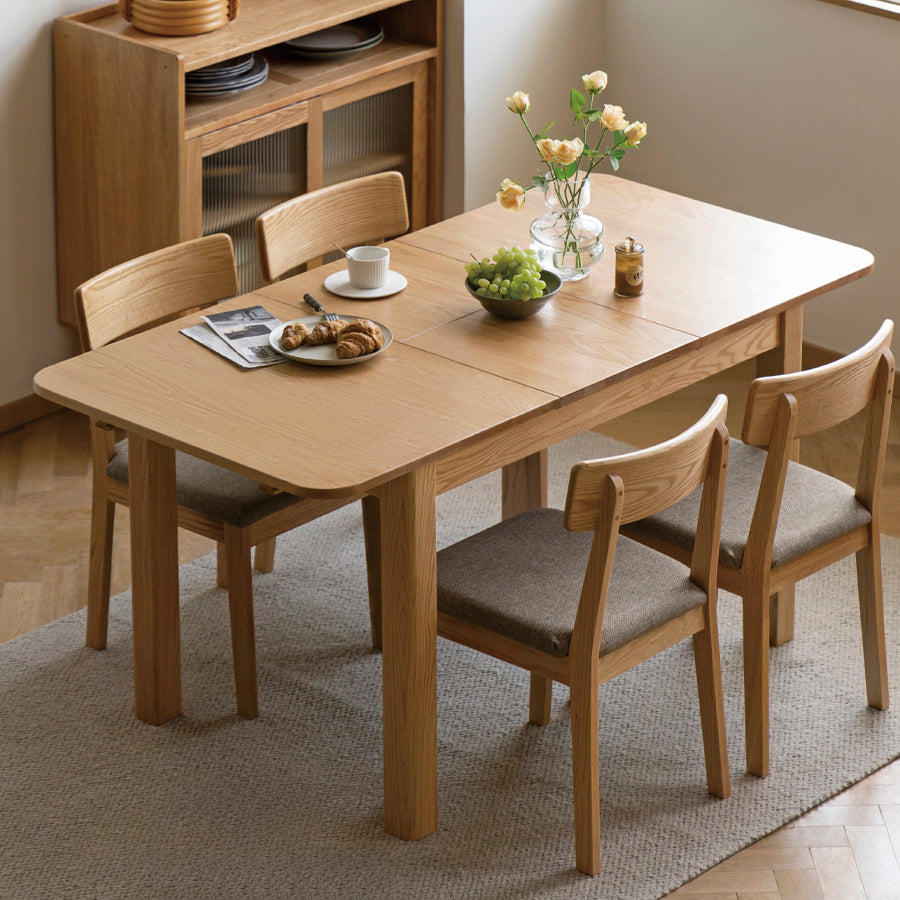 Humbie Natural Solid Oak Extending Dining Table