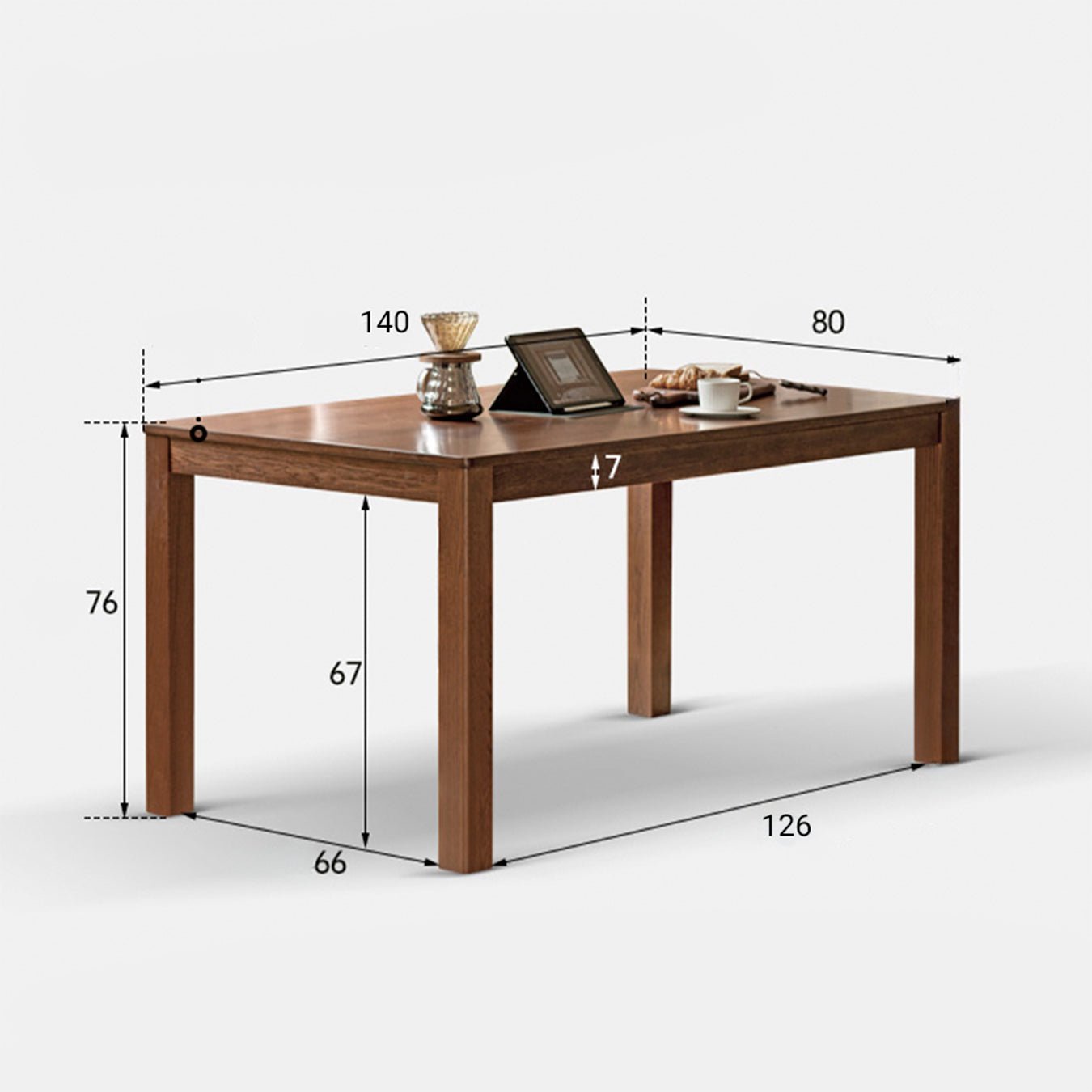 Humbie Natural Solid Oak in Walnut Colour Dining Table | Oak Furniture Store