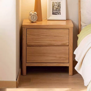 Humbie Natural Solid Oak Large Bedside Table - Oak Furniture Store