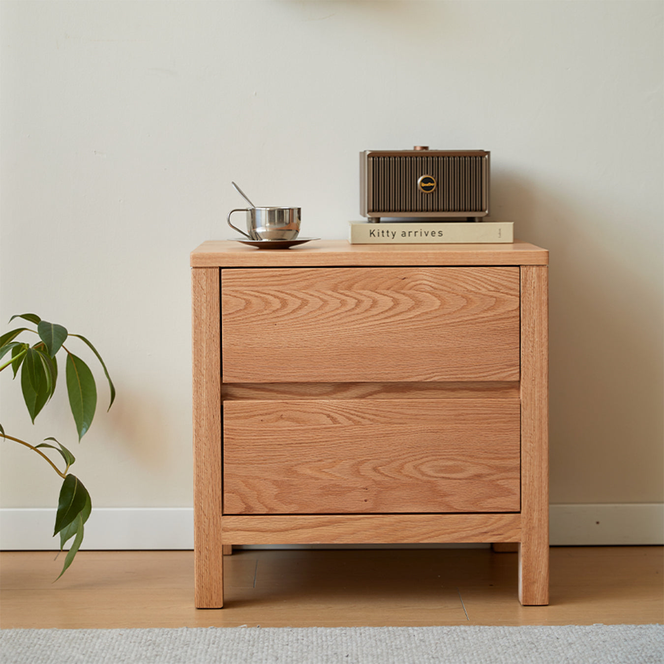 Humbie Natural Solid Oak Large Bedside Table
