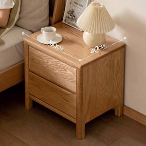 Humbie Natural Solid Oak Large Bedside Table - Oak Furniture Store