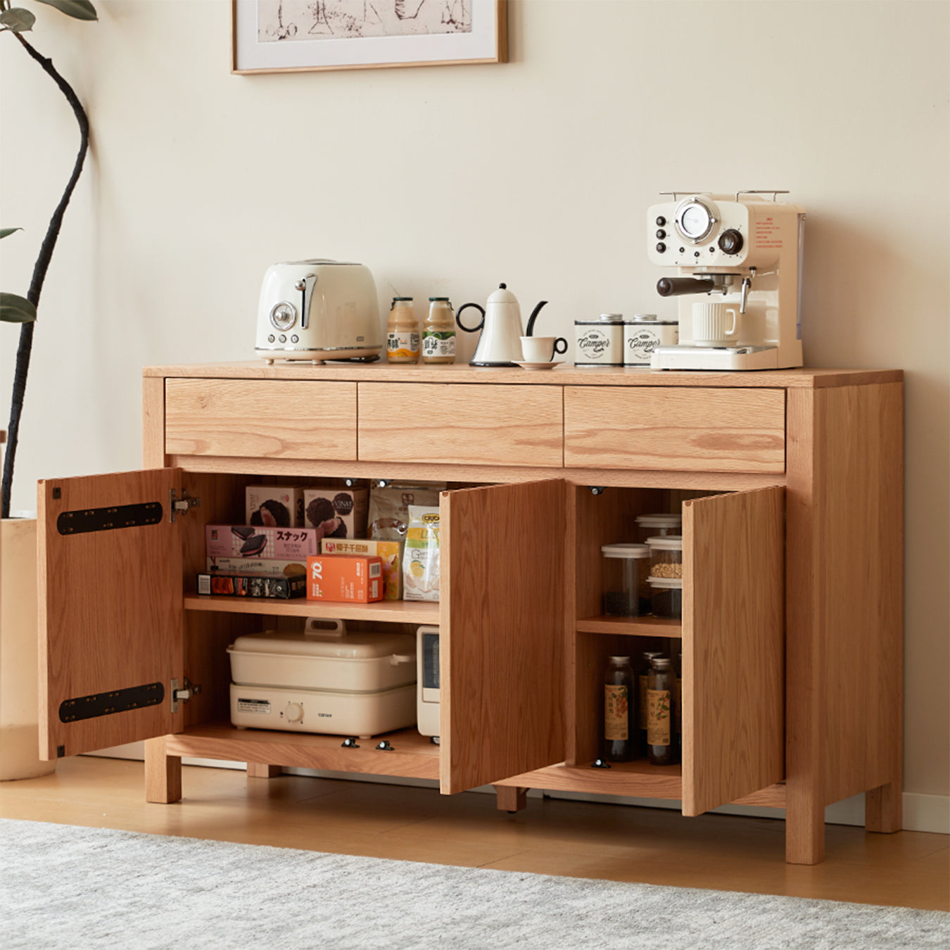 Humbie Natural Solid Oak Large Sideboard