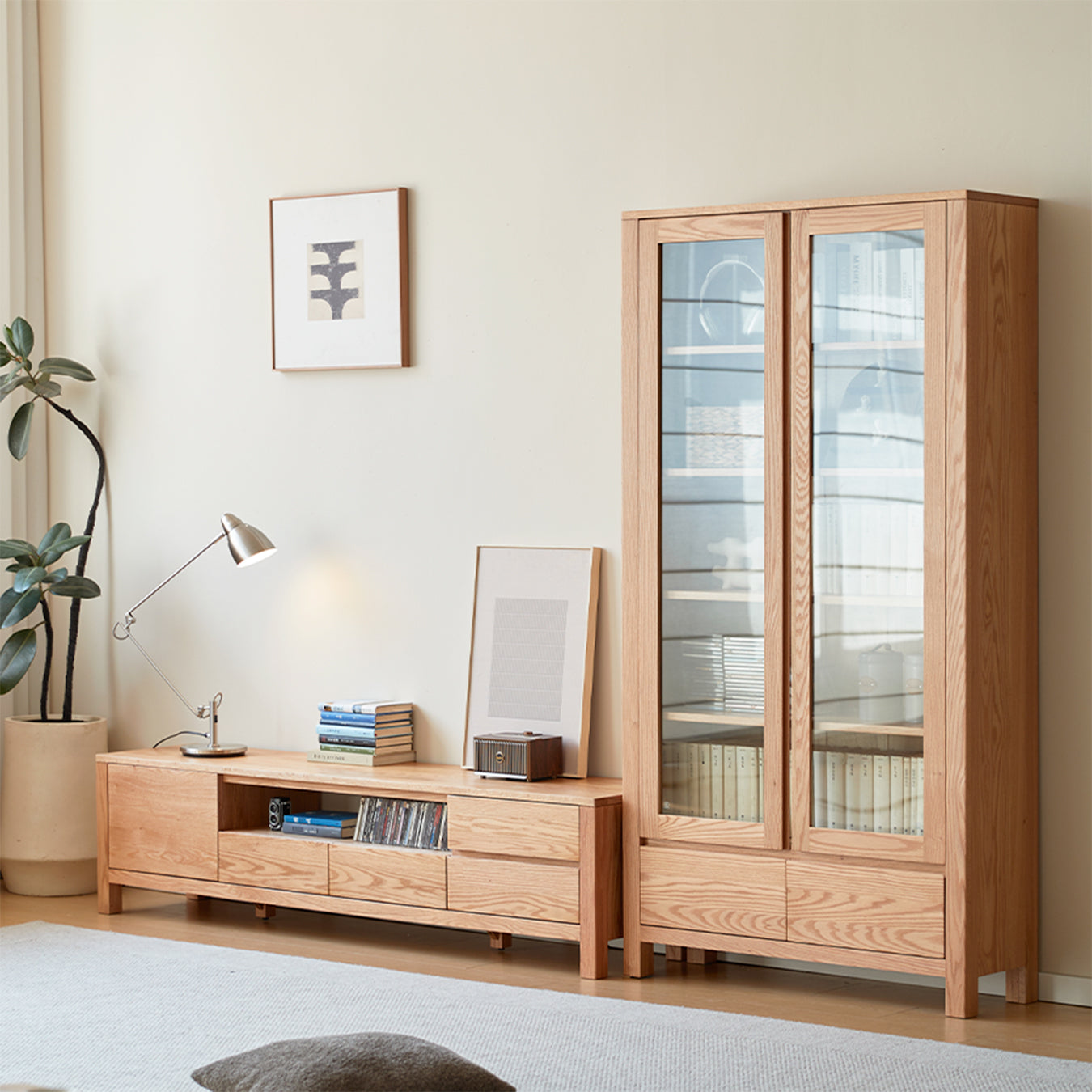 Humbie Natural Solid Oak Large TV Unit