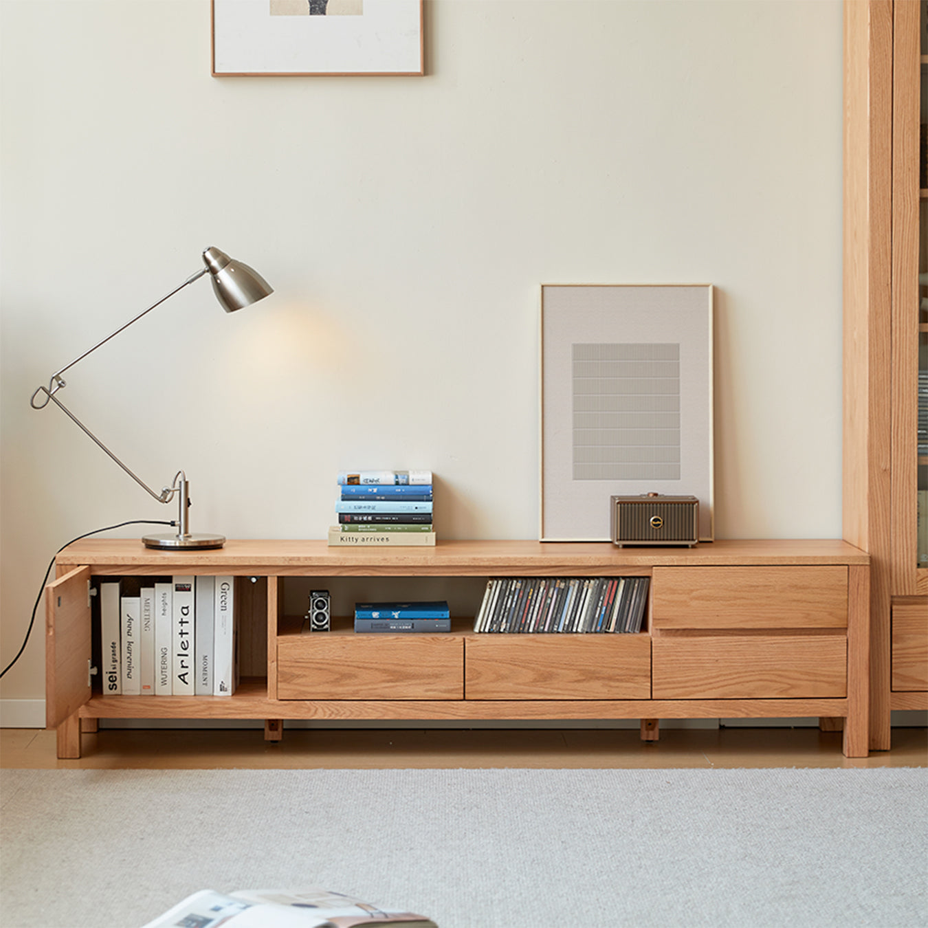 Humbie Natural Solid Oak Large TV Unit