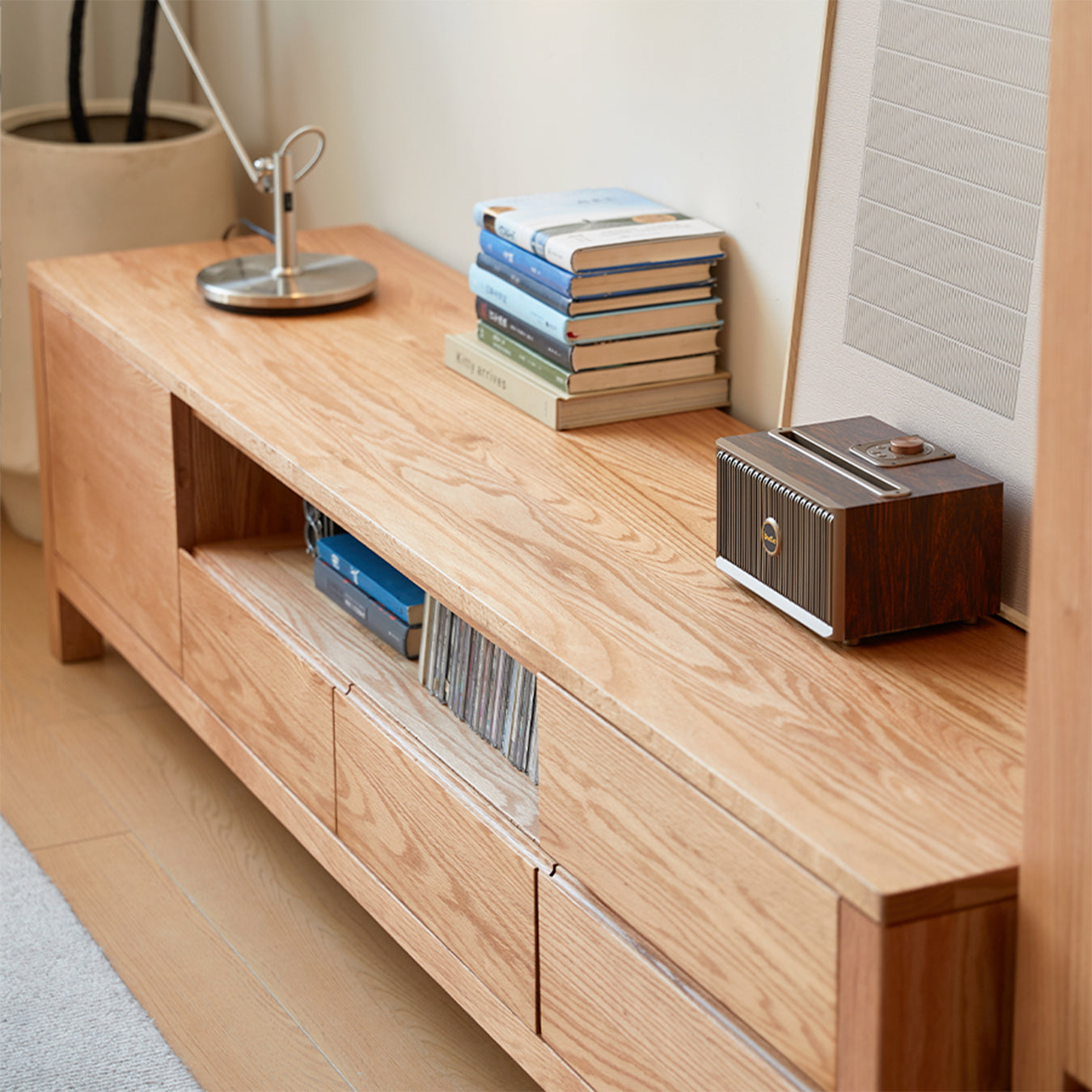 Humbie Natural Solid Oak Large TV Unit