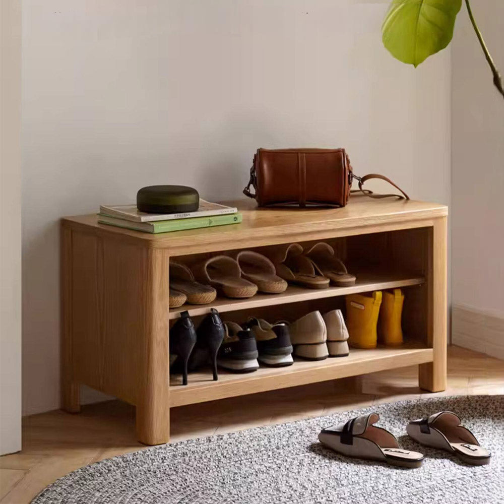 Humbie Natural Solid Oak Shoe Bench